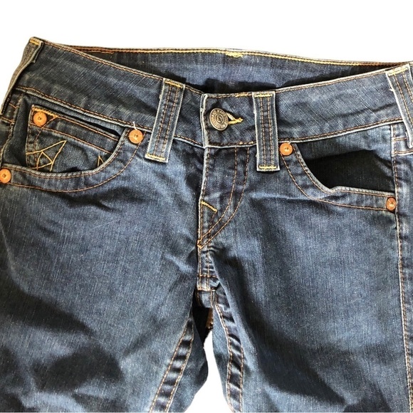 VTG True Religion Joey Boot Low Rise Flare Jean Sz. 26X28 Med. Wash Boho - Picture 3 of 7